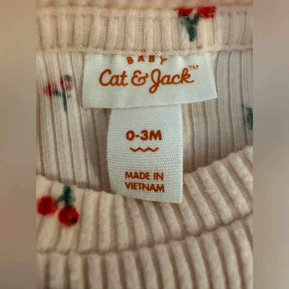 Cat & Jack 2pc Matching Set Christmas Outfit Baby Girl Size 0-3 Months